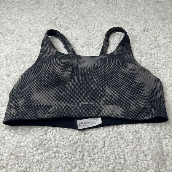 Athleta Advance Printed Sports Bra Black Nebula - Picture 2 of 7